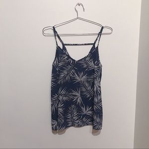 Atmosphere Sleeveless Strappy Loose Tropical Navy Top